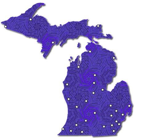 michigan-map-CommunityColleges 2 map of Michigan showing community colleges
